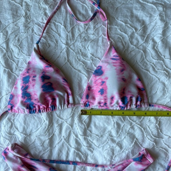 SHEIN Navy with Tan String and Tie-Dye Pink and Purple Bikini Bundle of 2 - Picture 4 of 13